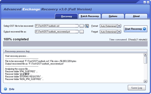 Click to view Advanced Exchange Recovery 3.0 screenshot