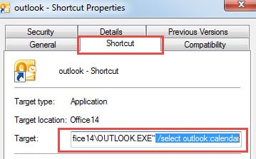 how to create desktop shortcut for outlook 2016