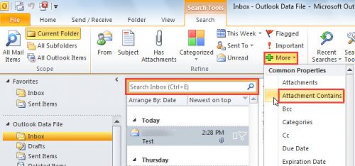 How To Find Messages With Specific Attachment Name In Outlook