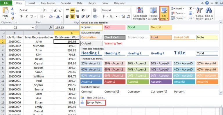 How to Merge Cell Styles from Other Excel Workbooks