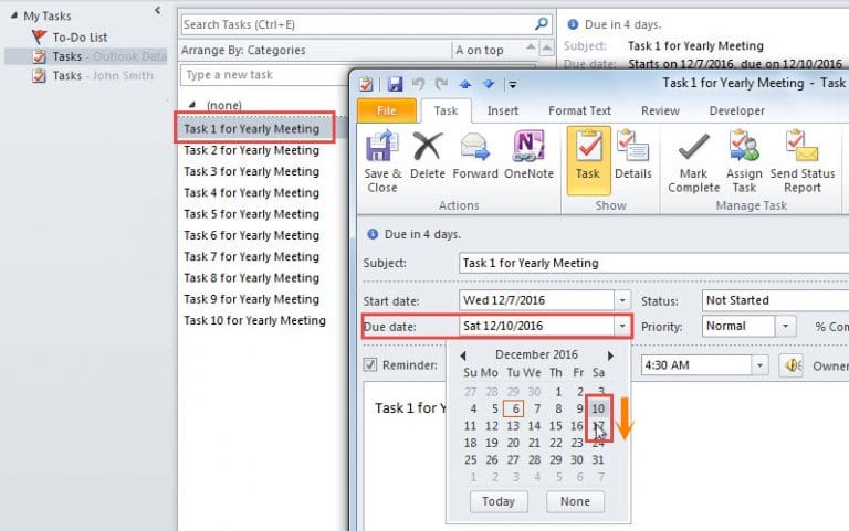 2 Methods to Change Tasks' Due Dates to a Specific Date in ...