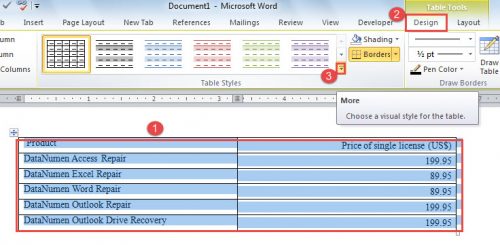 2 Methods to Alternate Row or Column Colors in Your Word Table