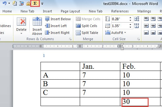 3 Quick Ways To Sum Numbers In Your Word Table