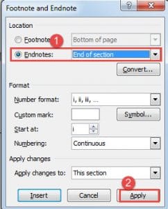insert page after endnotes in word 2016