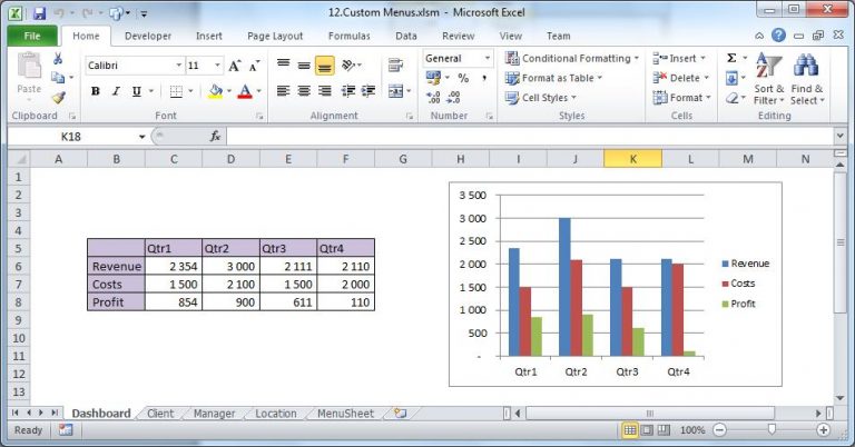 How to Create Customized Menus in Your Excel Worksheet via VBA