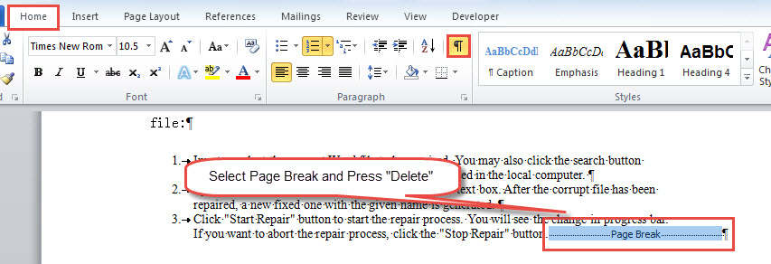 How To Get Rid Of Page Breaks In Word Devinney Majece1999