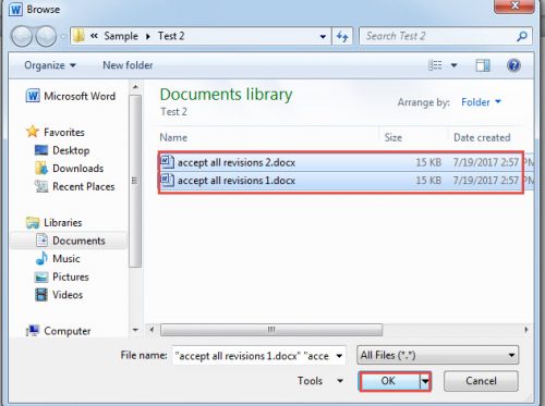 How to Batch Accept or Reject All Changes in Multiple Word Documents