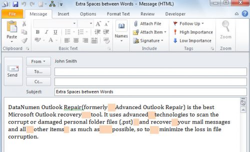 How to Auto Remove All Extra Spaces between Words in Your Outlook Email