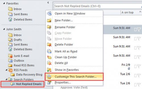 view which are unreplied emails in outlook