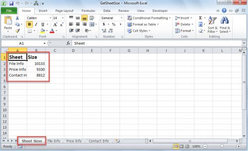 2 Quick Ways to Get the Data Size of Each Worksheet in an Excel Workbook