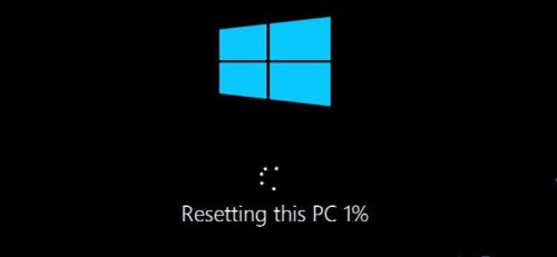 resetting pc windows 10 stuck at 1