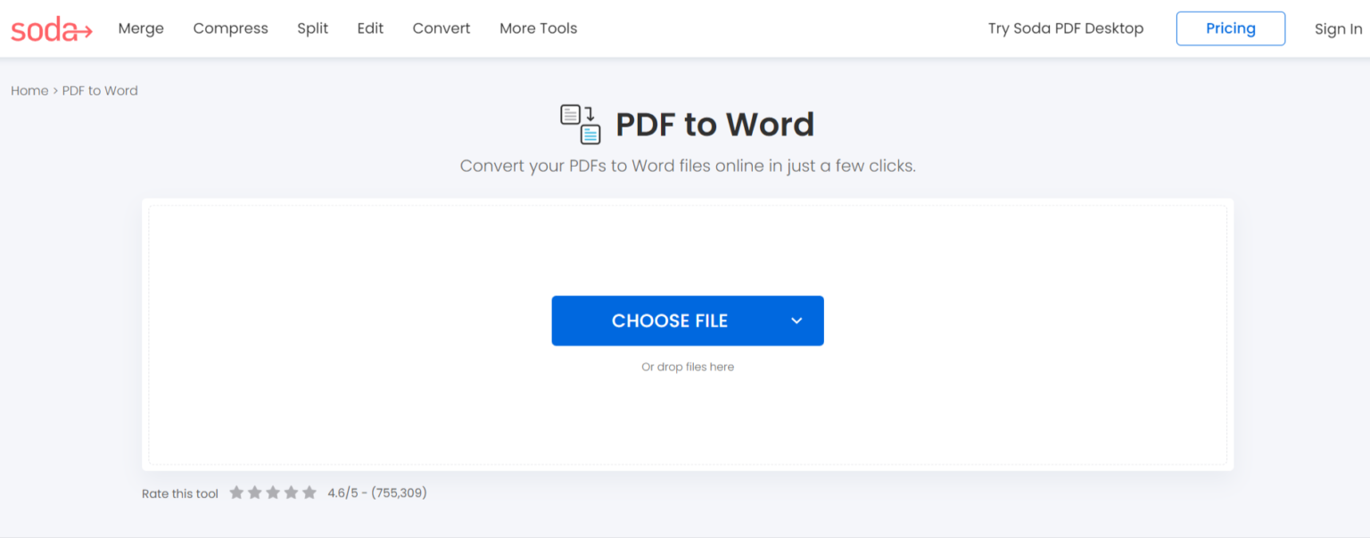 free online pdf to word converter