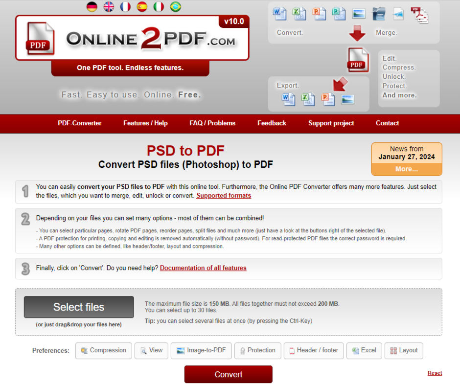 Online psd to pdf deals converter