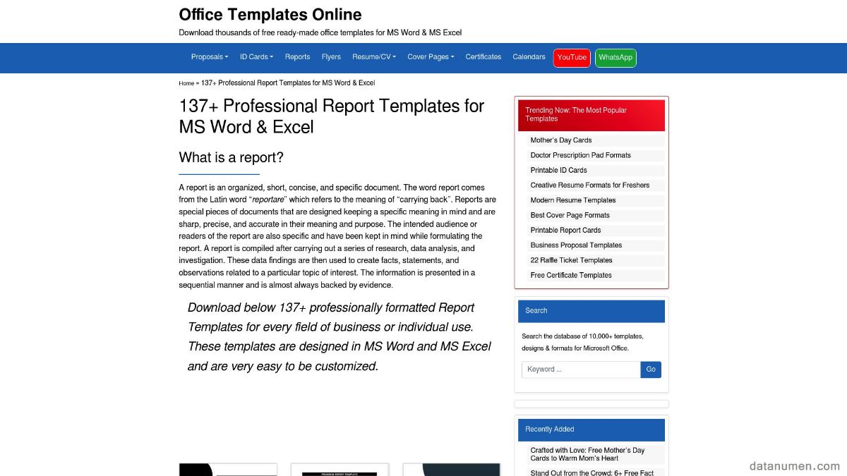Office Templates Online Professional Report Templates For MS Word & Excel