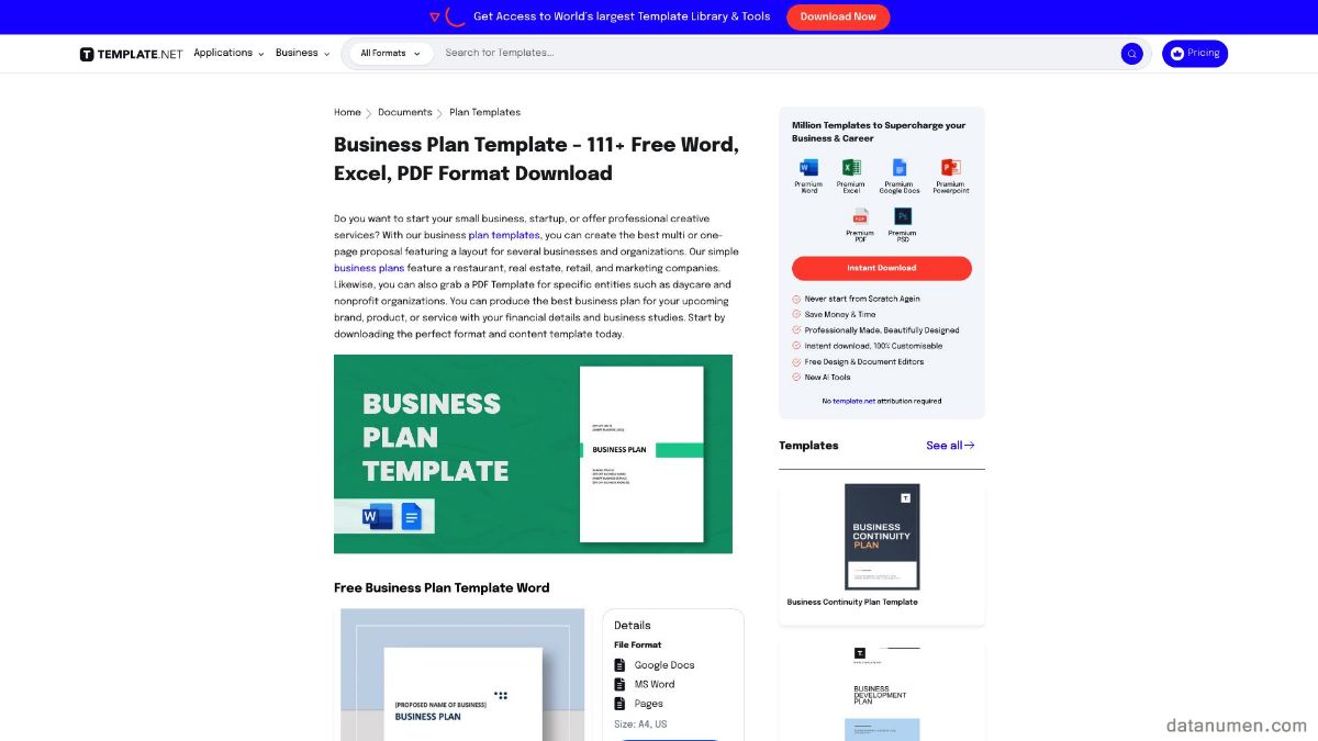 Template.Net Businessplan-sjabloon