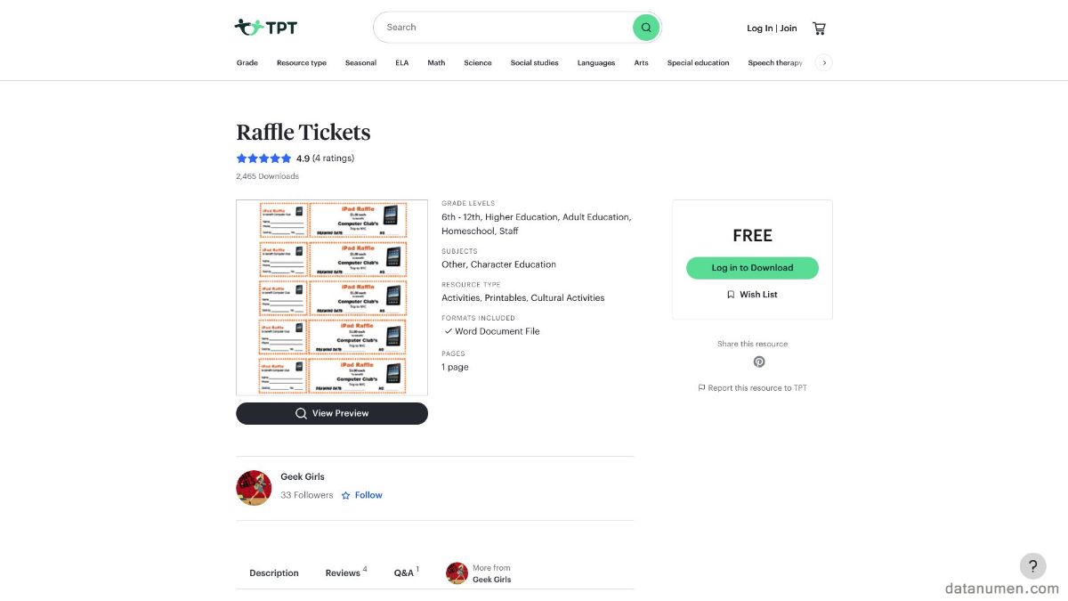 Best Word Raffle Ticket Template Sites Free