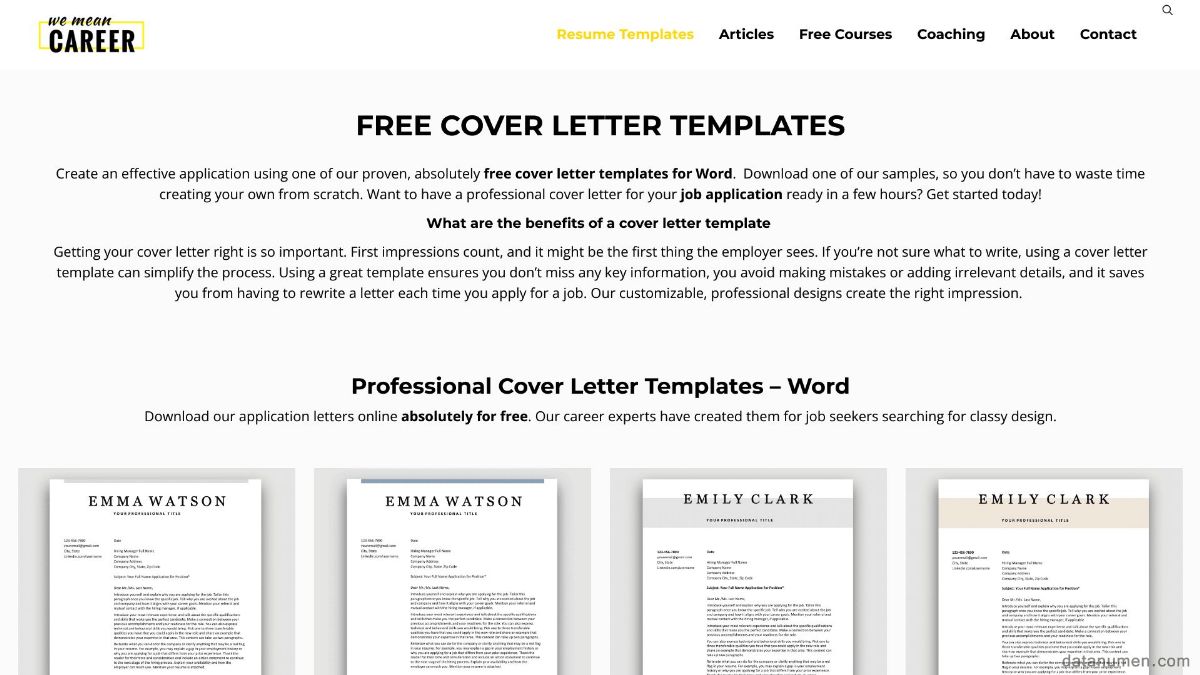 We Mean Career Cover Letter Templates