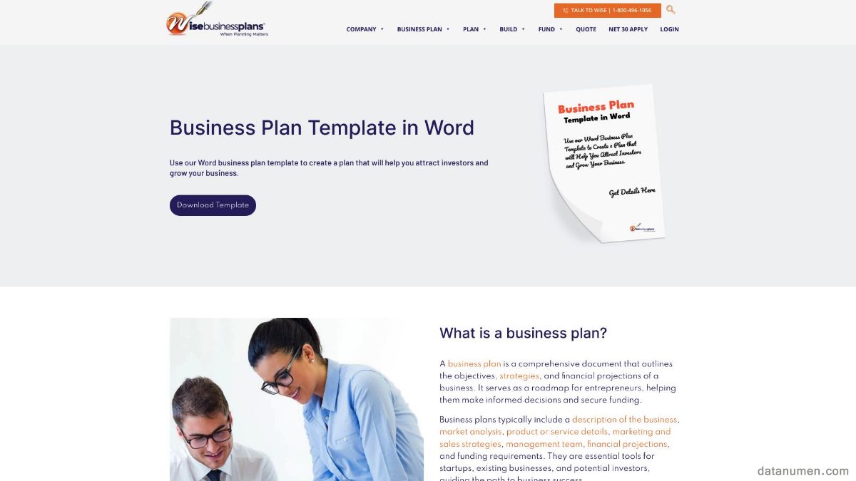 Verstandige bedrijfsplannen Businessplan-sjabloon in Word