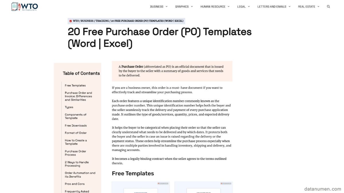 11 Best Word Purchase Order Template Sites (2024) [FREE]