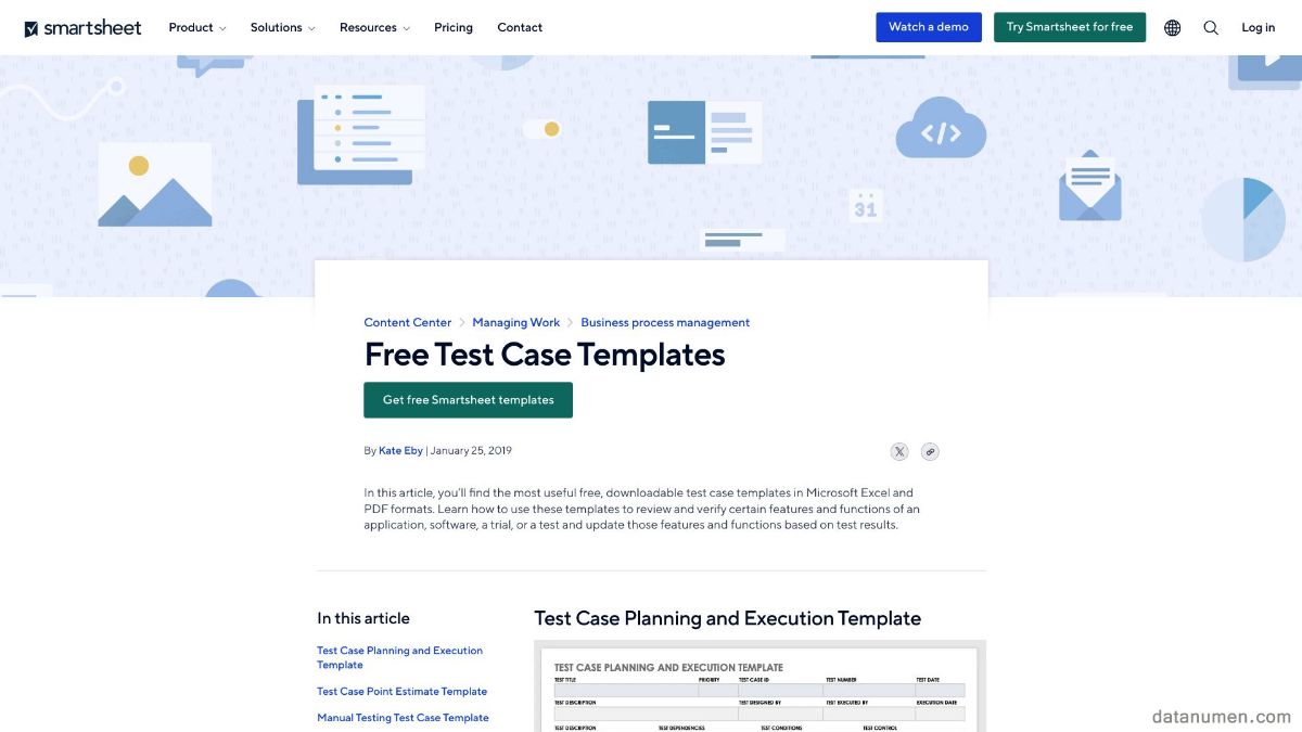 Smartsheet Test Case Templates