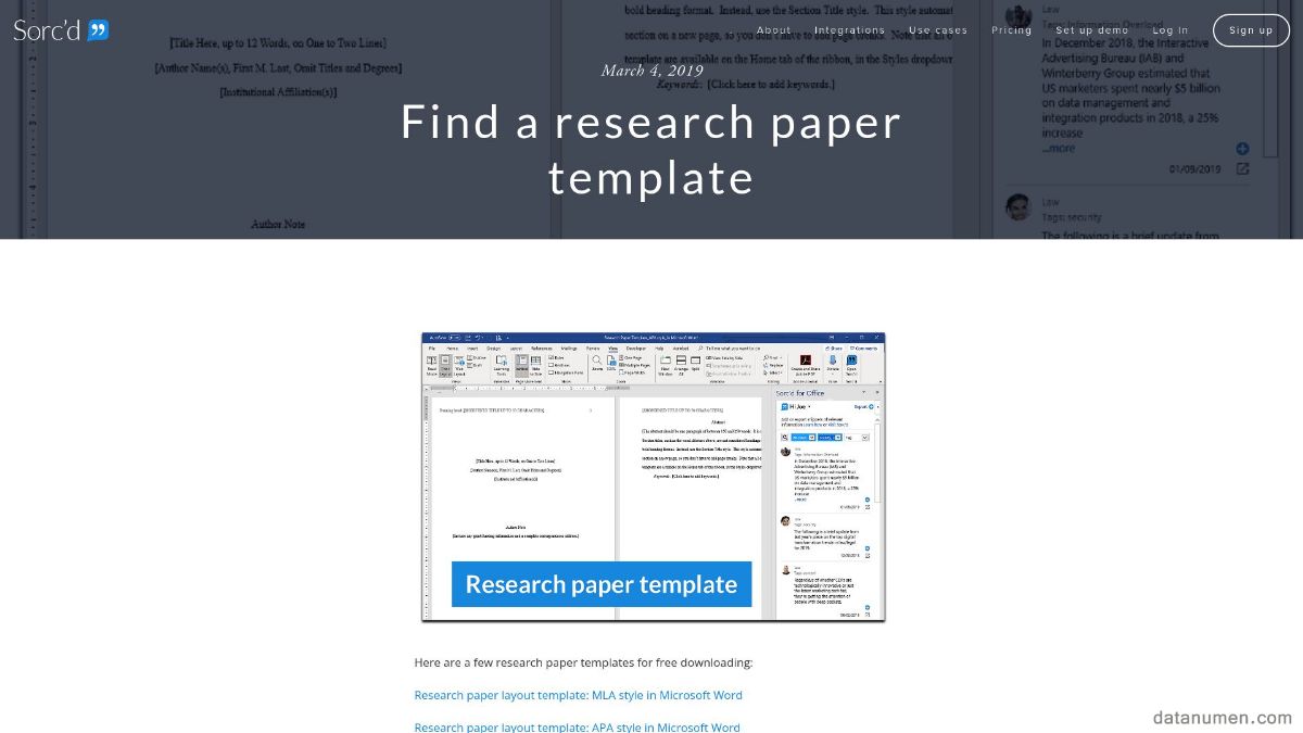 SORC'D Research Paper Templates