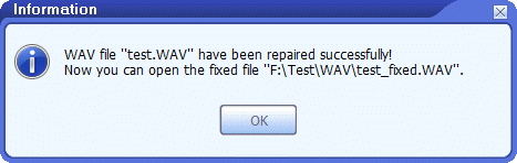 DataNumen WAV Repair Full Version Message