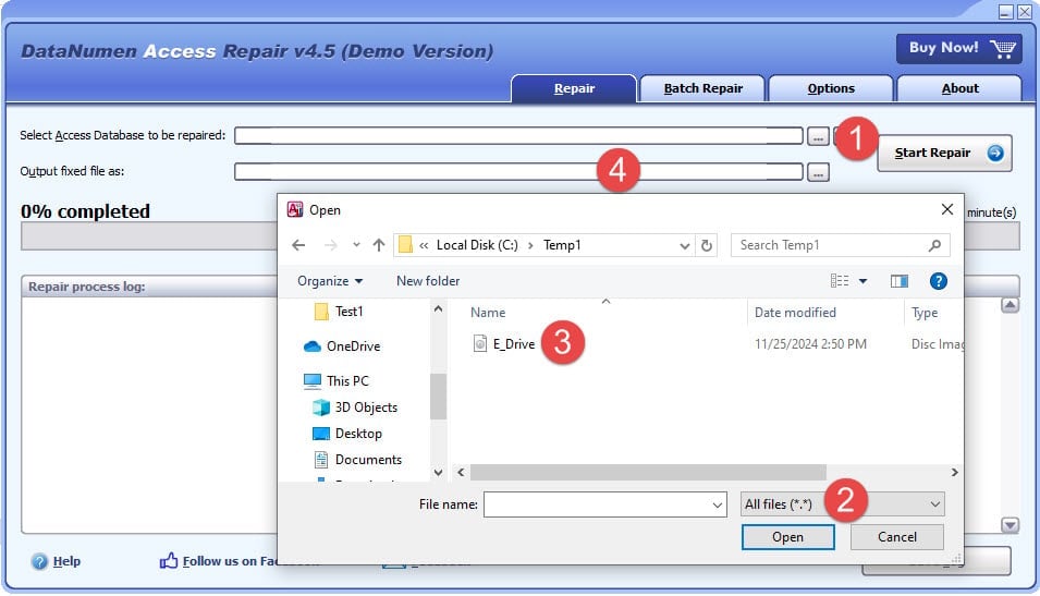 Use DataNumen Access Repair to recover Access data from hard drives, disk images or backup files.