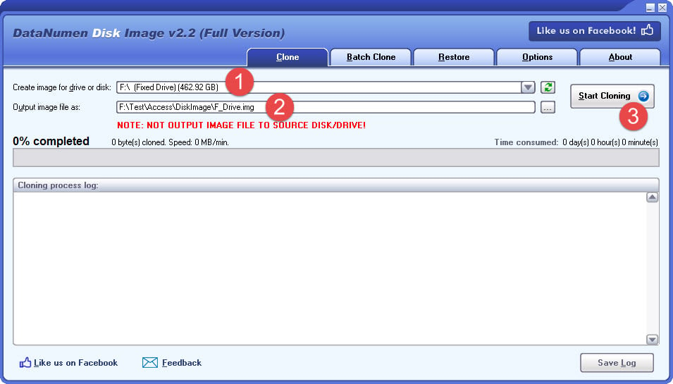 Use DataNumen Disk Image to create a disk image file from a hard drive/disk, so that DataNumen Access Repair can recover the Access data from the disk image file.