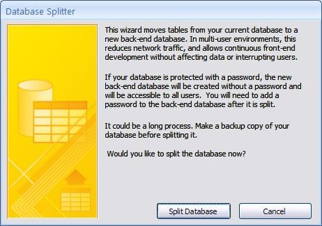 Use Database Splitter to split your database