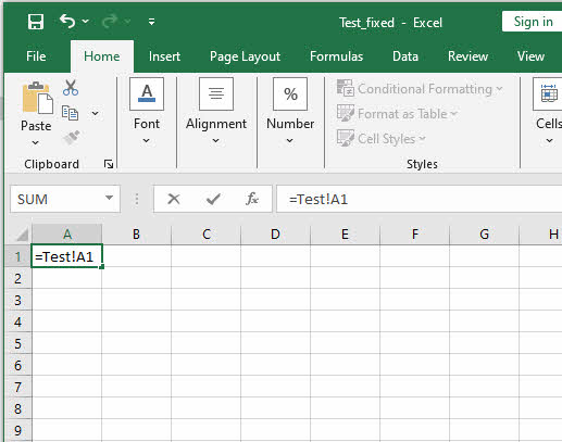 In Excel, create an external reference to link to the corrupted workbook.