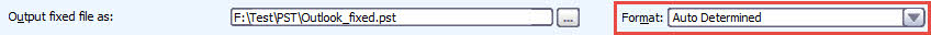 Set the output Outlook PST file format