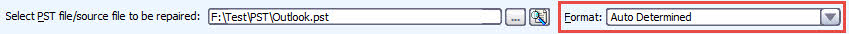 Set the source Outlook PST file format